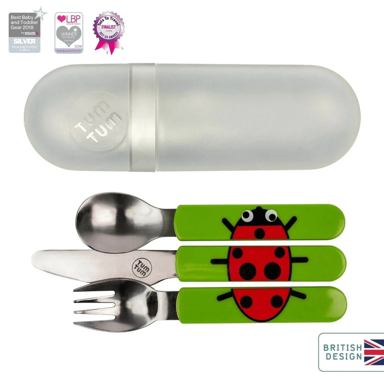 TUM TUM Travel Cutlery Set with Case - Ladybird - Miu Mau Collectibles
