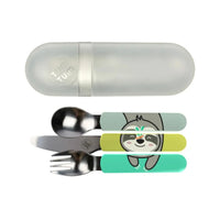 TUM TUM Travel Cutlery Set with Case - Stanley Sloth - Miu Mau Collectibles