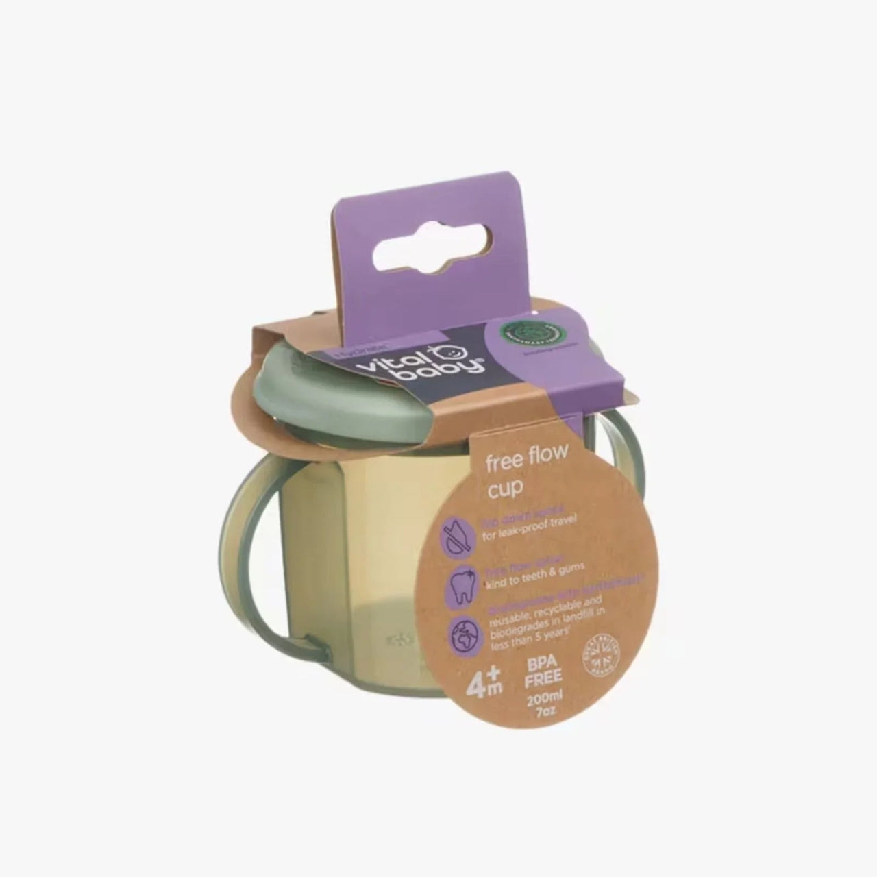 Vital Baby Hydrate Free Flow Cup 200ml - Natural Moss - Miu Mau Collectibles