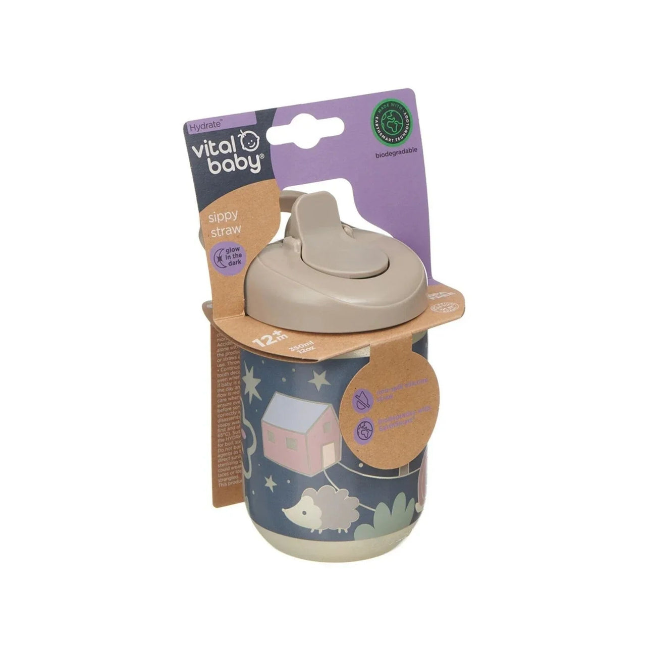 Vital Baby Hydrate Sippy Straw Cup 350ml - Woodland Glow - Miu Mau Collectibles