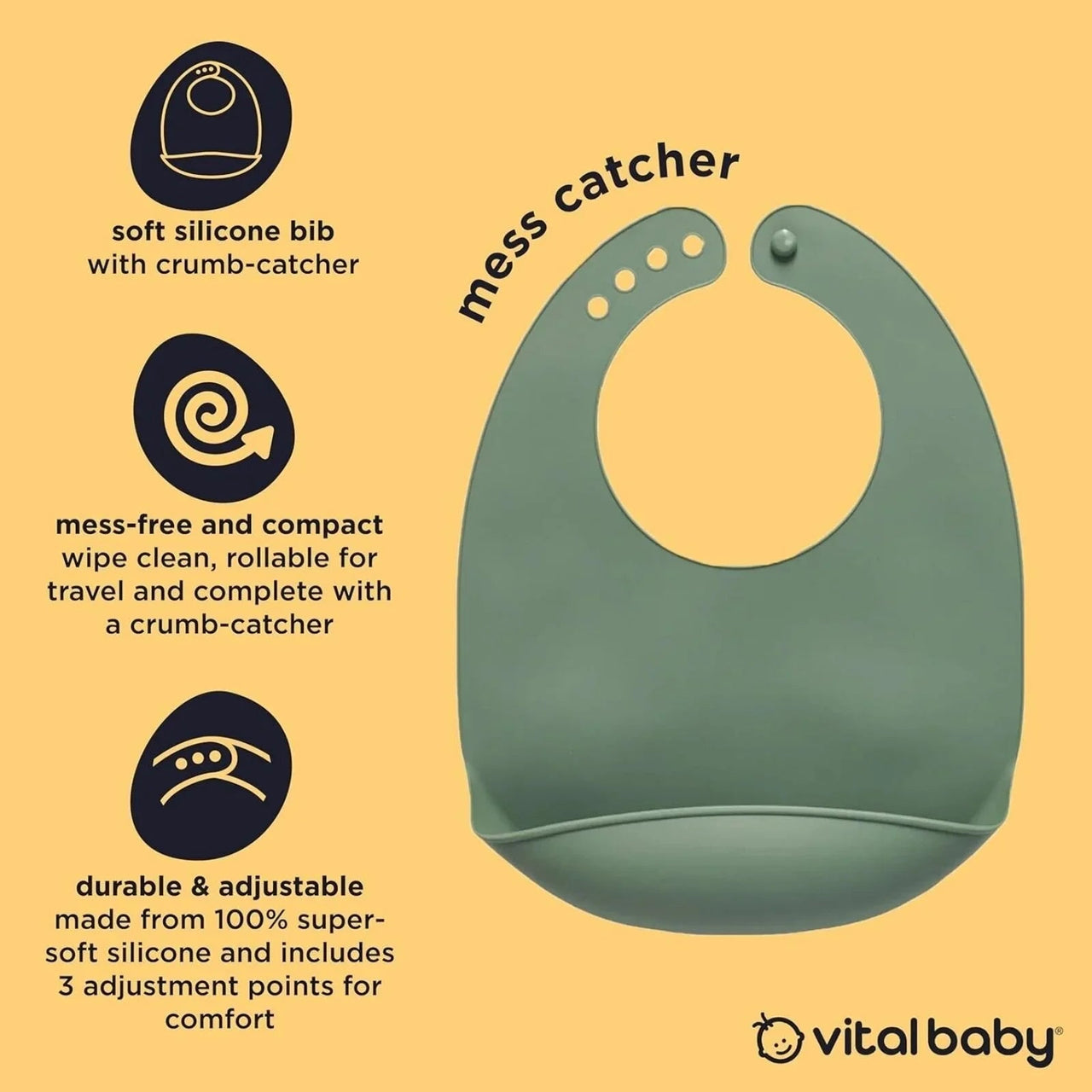Vital Baby Nourish Mess Catcher - Natural Moss - Miu Mau Collectibles