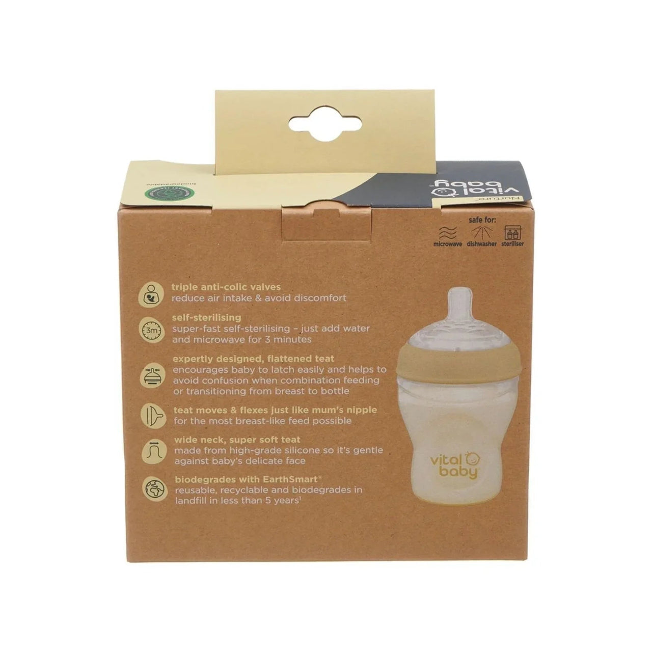 Vital Baby Nurture Breast Like Bottle 240ml Pack of 2 - Miu Mau Collectibles