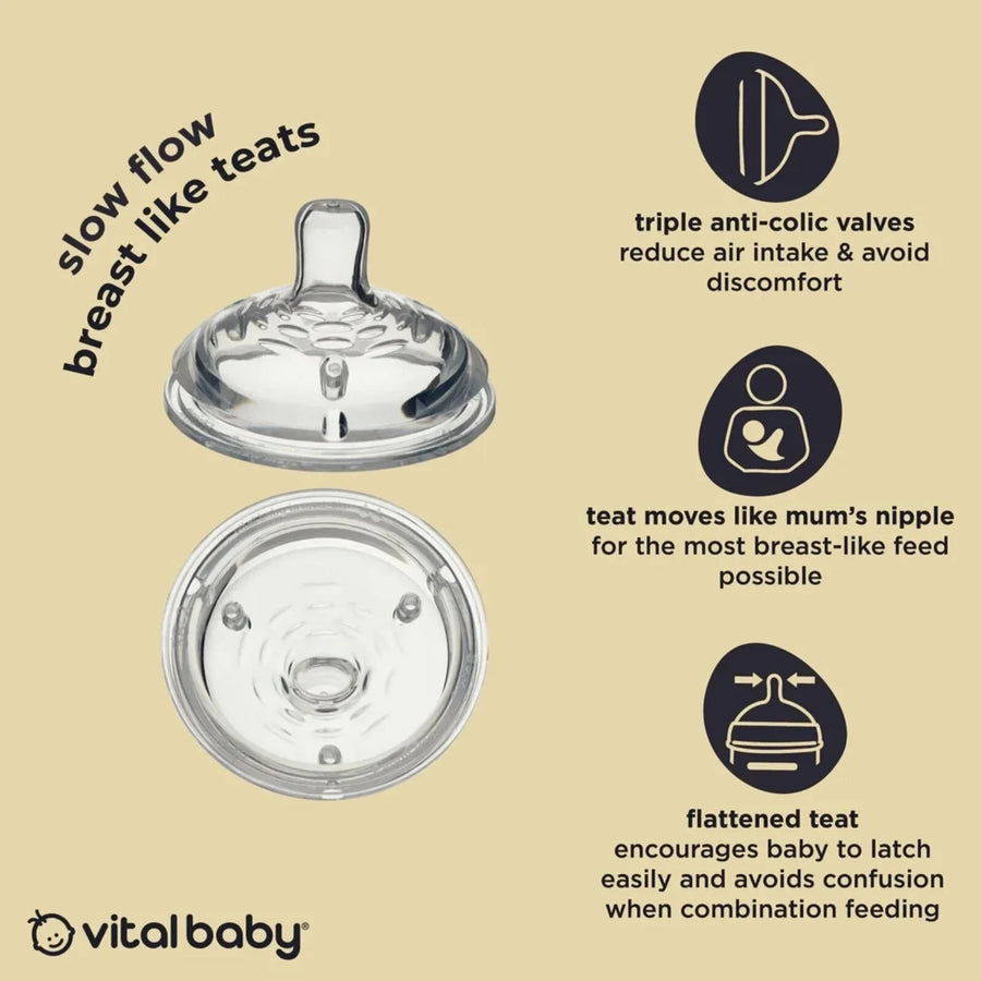 Vital Baby Nurture Breast Like Teats Slow Flow Pack of 2 - Miu Mau Collectibles