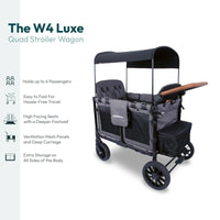 Wonderfold W4 Luxe Pro Stroller Wagon - Charcoal Grey - Miu Mau Baby & Kids Store