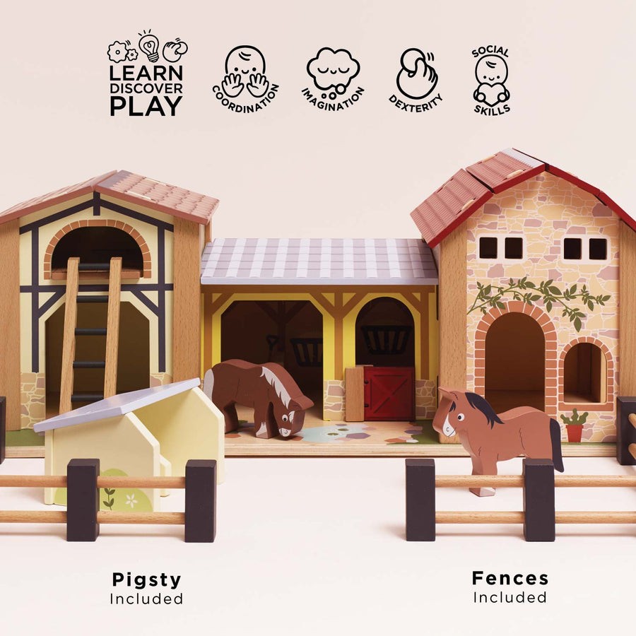 Wooden Farmyard Stables - Miu Mau Collectibles
