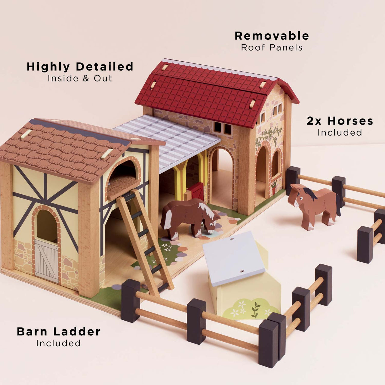 Wooden Farmyard Stables - Miu Mau Collectibles