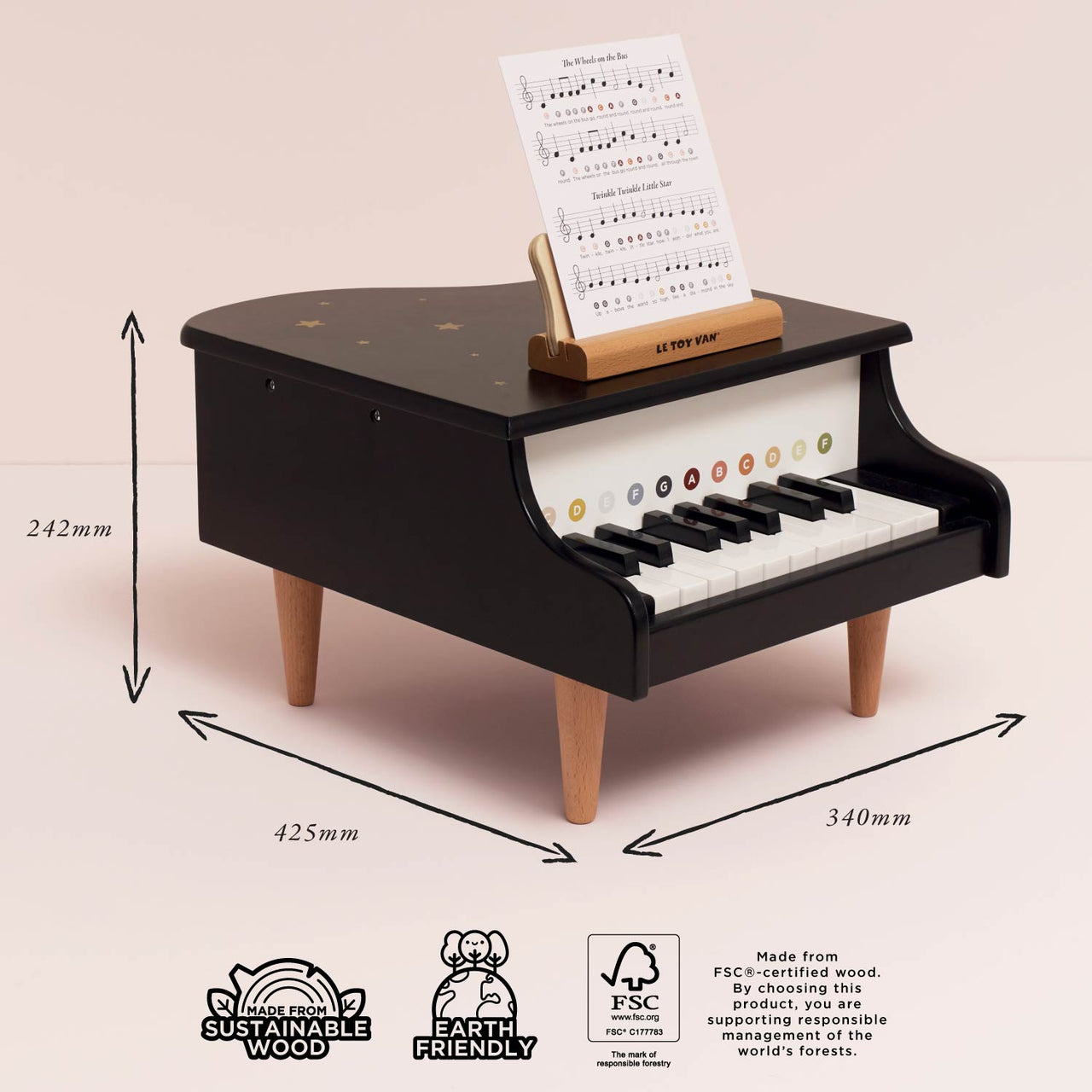 Wooden Grand Piano Toy - Miu Mau Collectibles