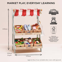 Wooden Market Stall & Fruit Play Food Crate - Miu Mau Collectibles