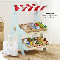 Wooden Market Stall & Fruit Play Food Crate - Miu Mau Collectibles
