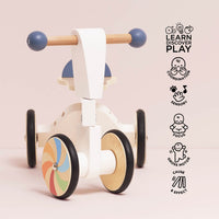 Wooden Rainbow Ride On Trike - Miu Mau Collectibles