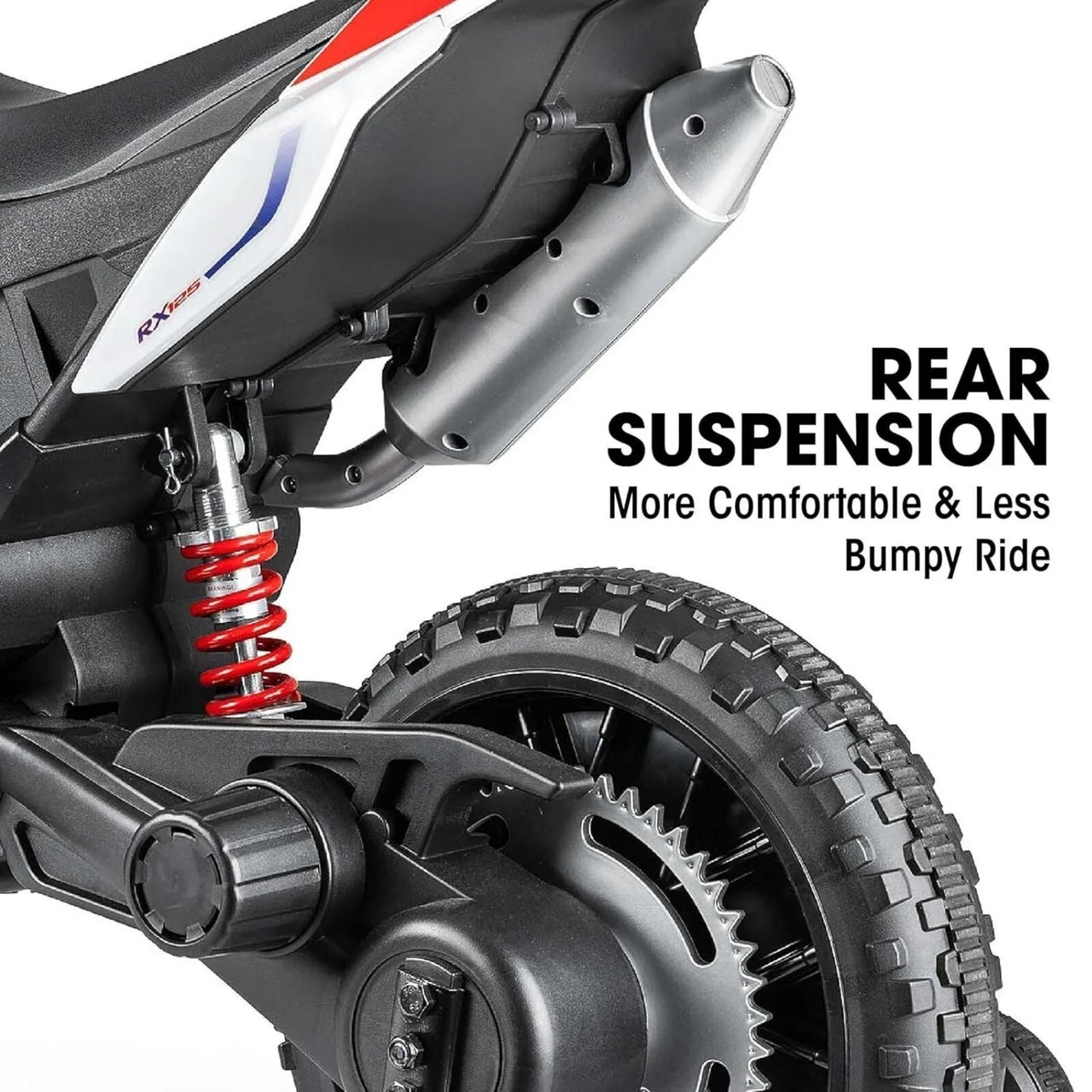 Xootz Aprilia 12V Electric Motorbike Ride On with Lithium Battery - White - Miu Mau Collectibles