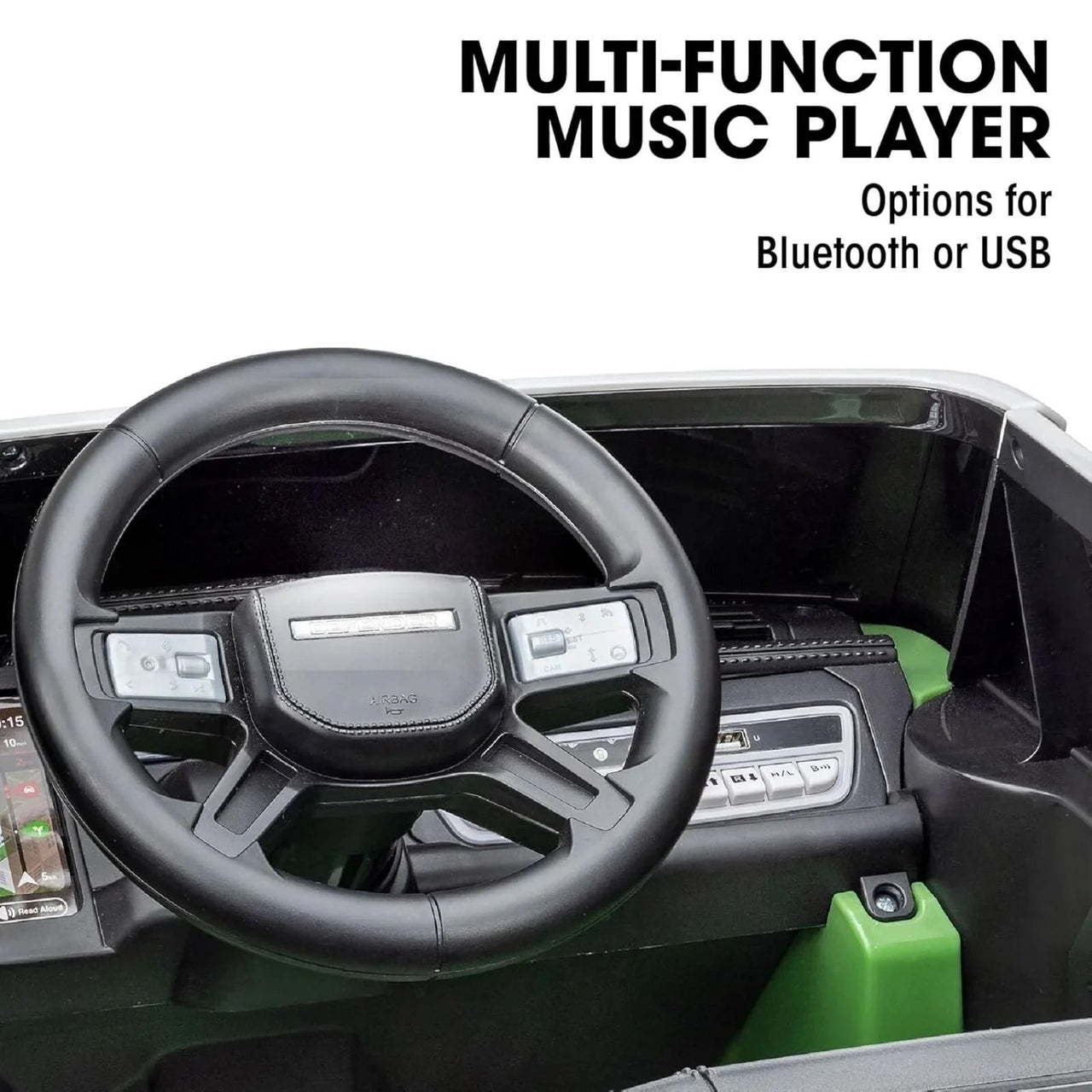 Xootz Land Rover Defender 12V Electric Ride On with Lithium Battery - Green - Miu Mau Collectibles