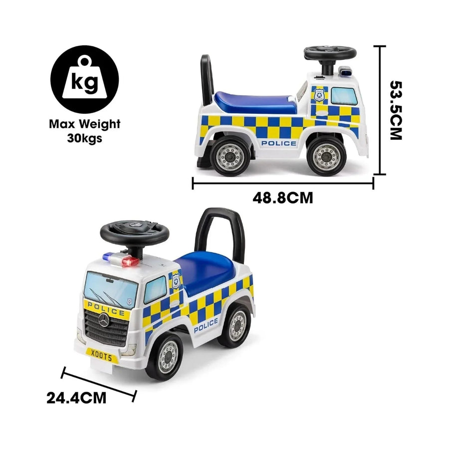 Xootz Mercedes - Benz Police Foot - to - Floor Ride On - White - Miu Mau Collectibles