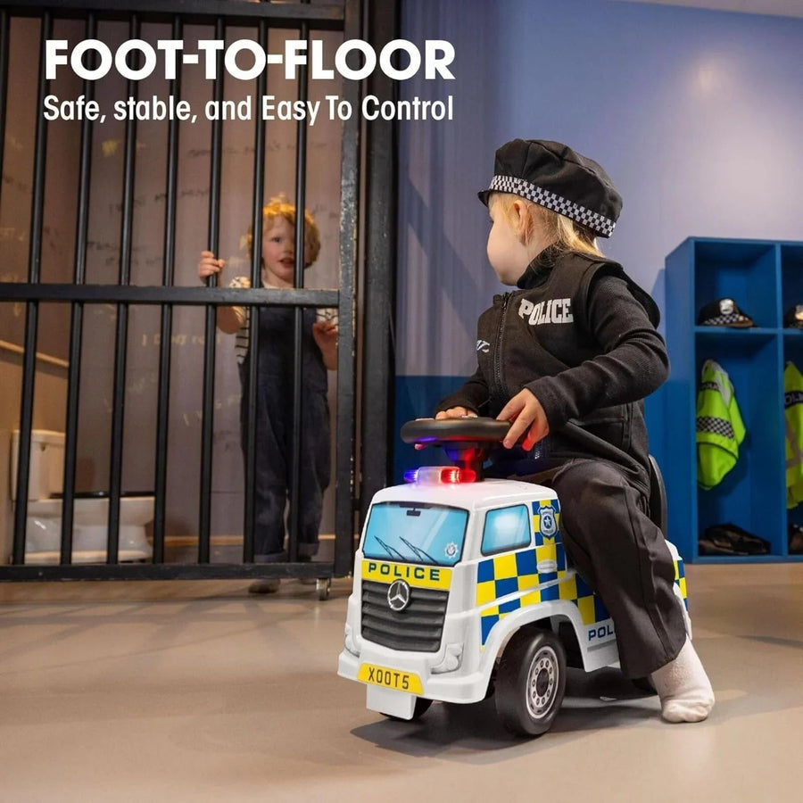 Xootz Mercedes - Benz Police Foot - to - Floor Ride On - White - Miu Mau Collectibles