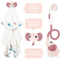 Yookidoo Baby Shower Gift Set Elephant - Blush Pink - Miu Mau Collectibles