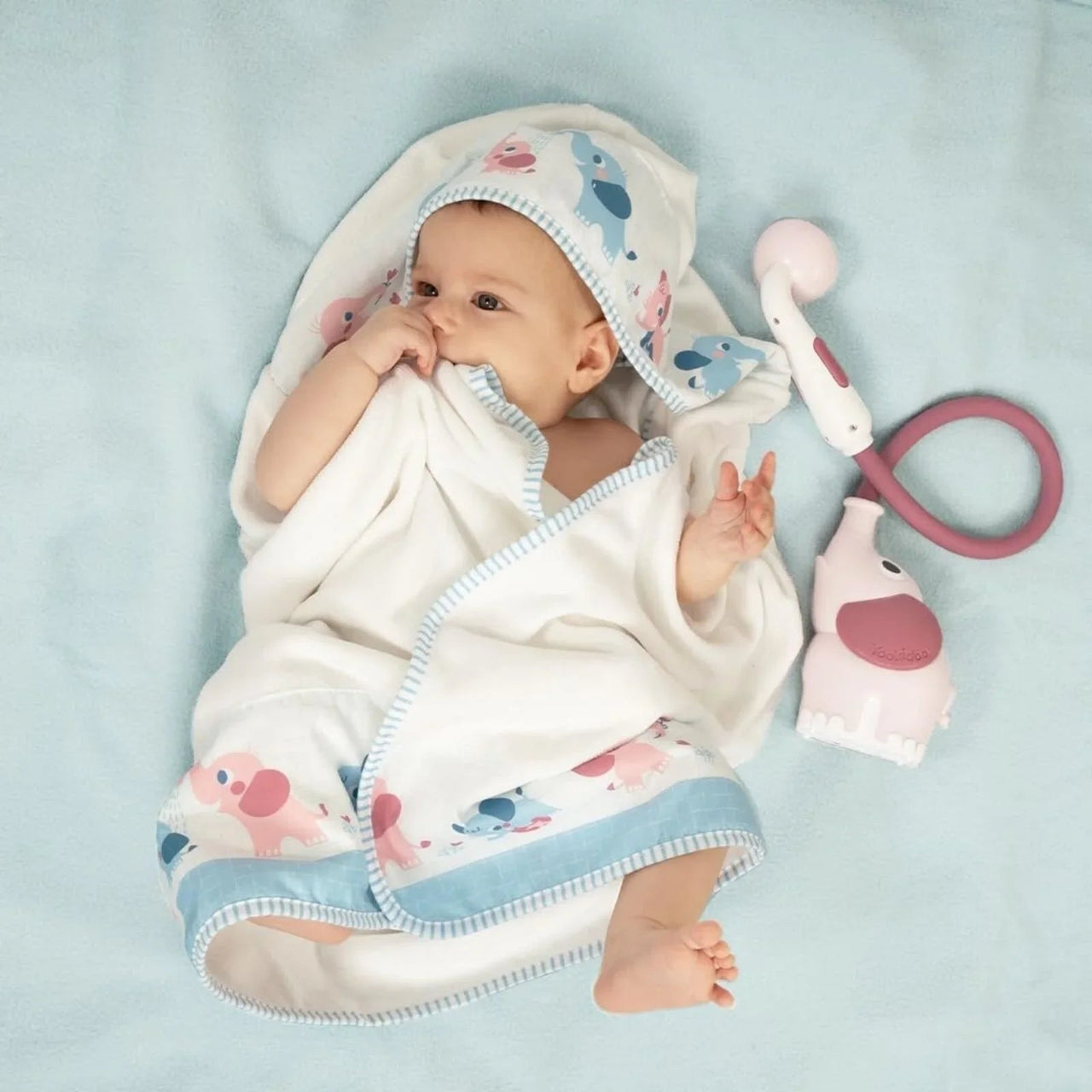 Yookidoo Baby Shower Gift Set Elephant - Blush Pink - Miu Mau Collectibles