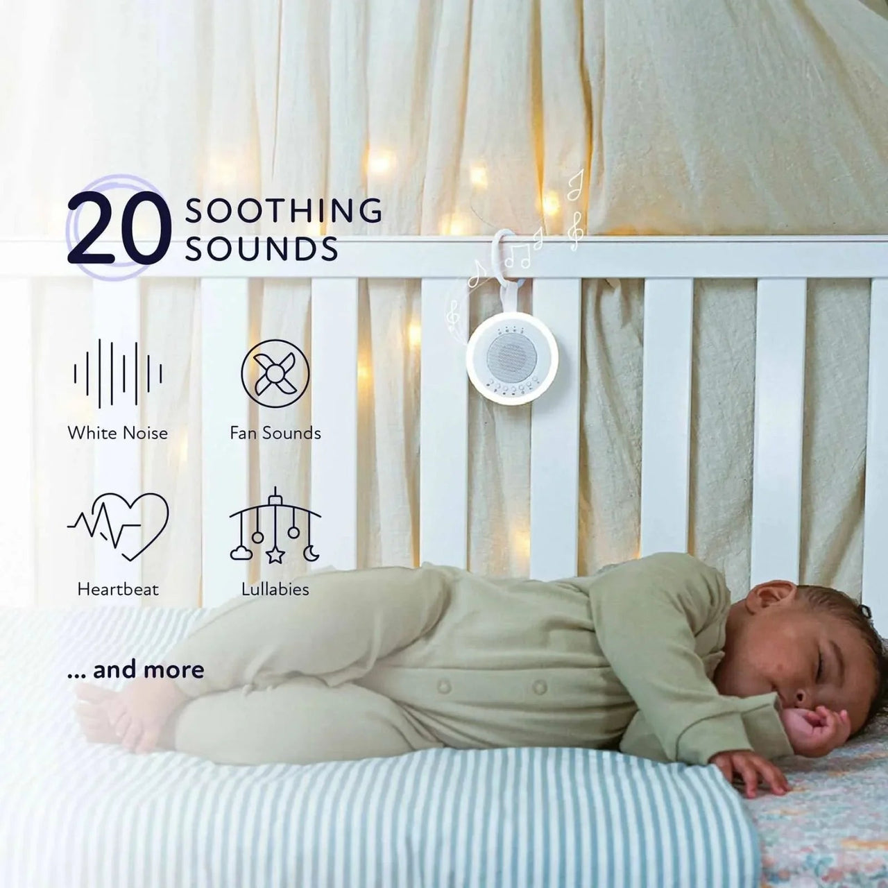 Zello Portable White Noise Machine & Nightlight Baby Sleep Aid - Miu Mau Collectibles